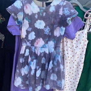 Vintage 90s Cynthia Rowley Fit and Flare Mini Dress 100% Cotton Hand Dyed